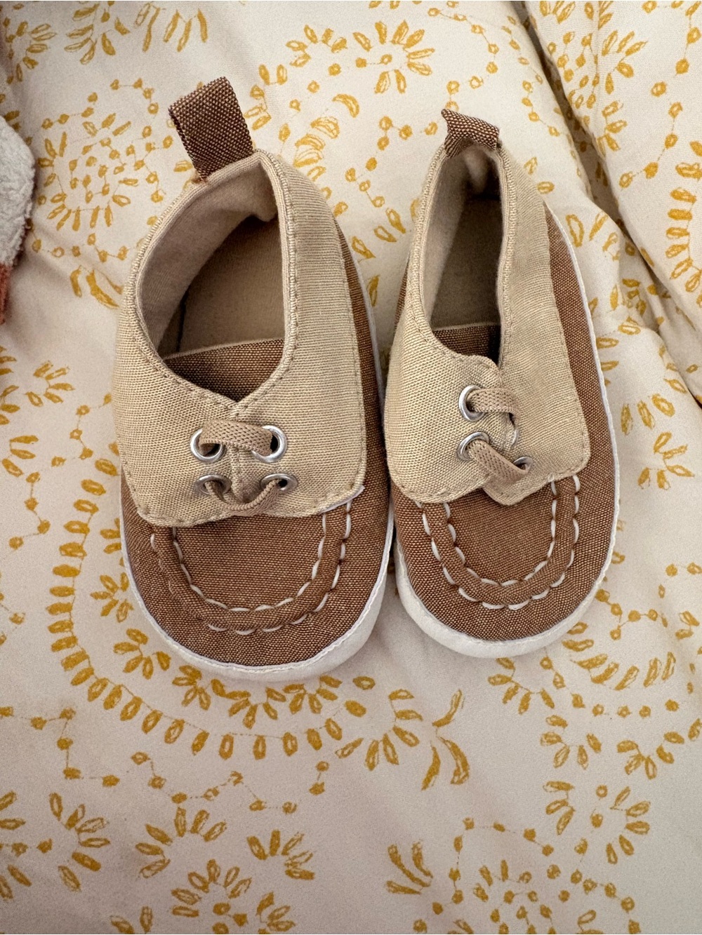 Baby Canvas Boat Shoes in Brown and Cream Tommy Bahamas Carters